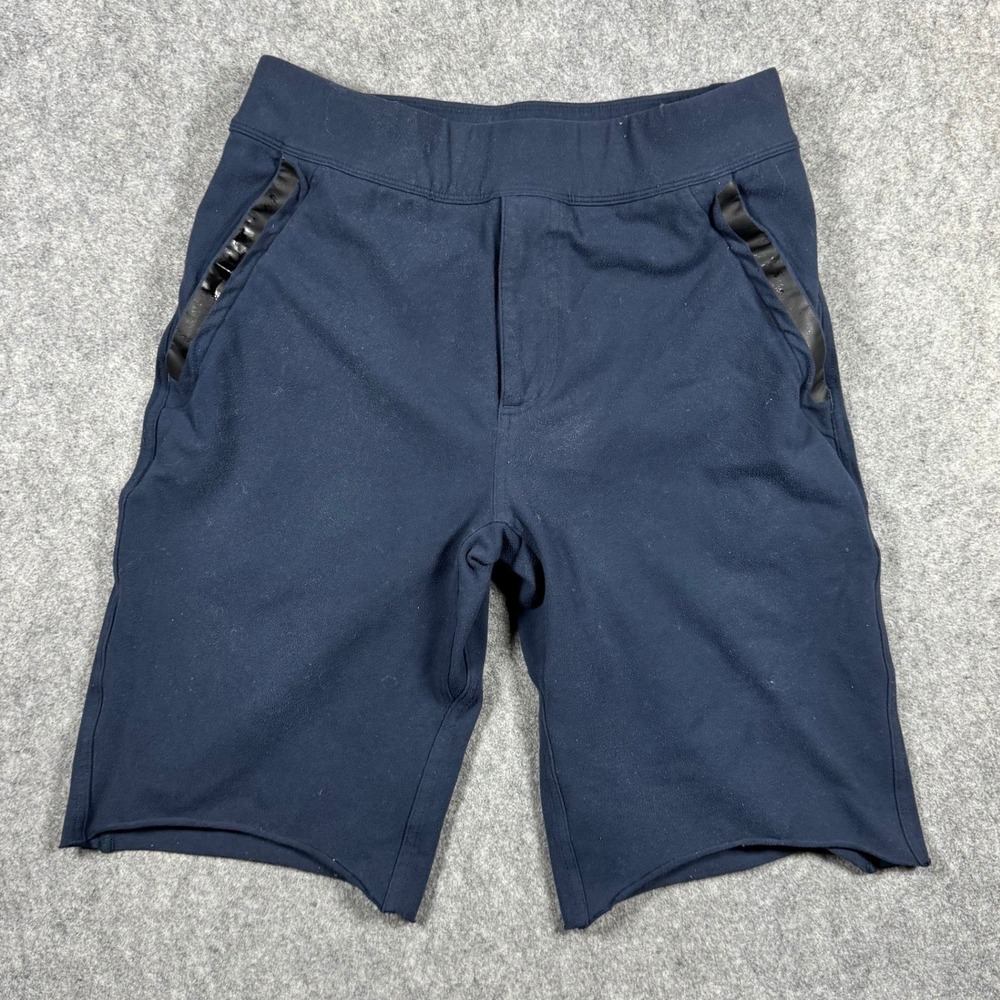 Lululemon Mens City Sweat Short Navy Blue French Terry Raw Hem Shorts 28x9